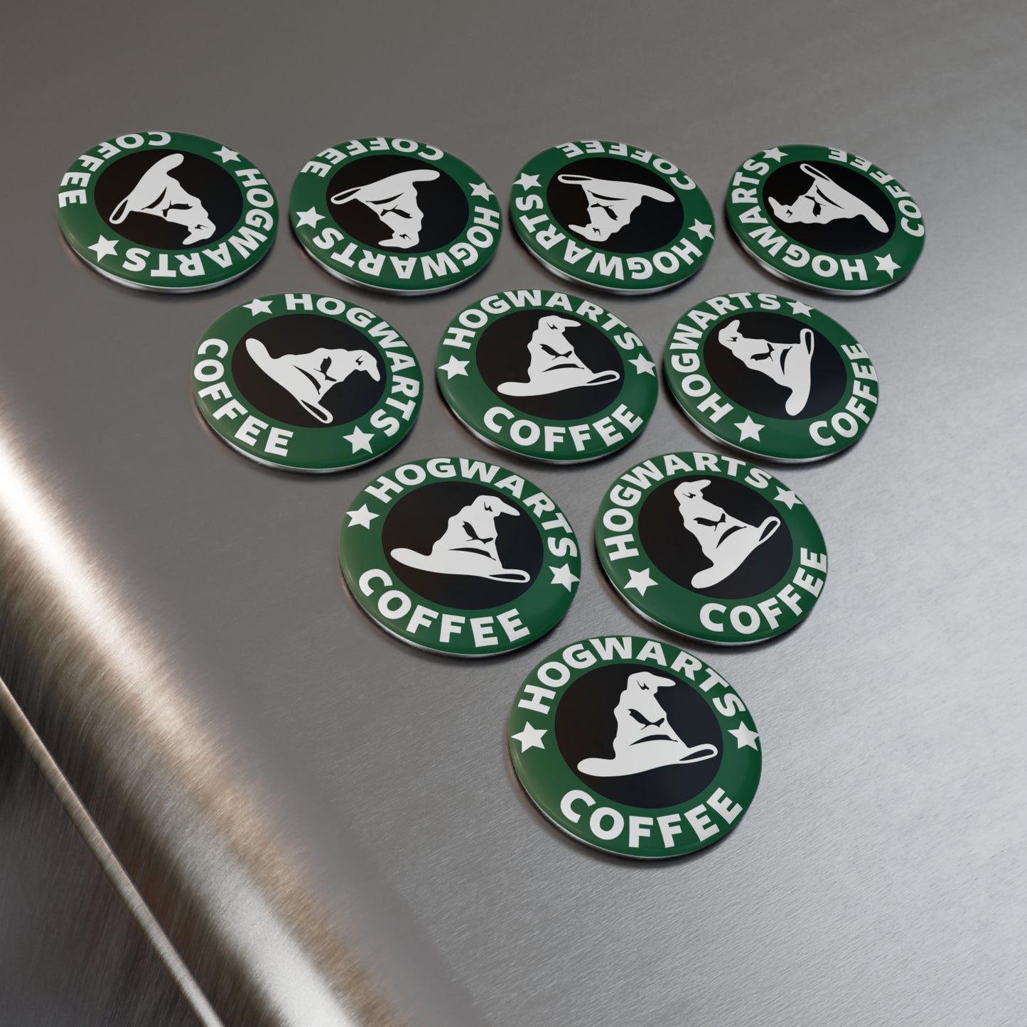 Hogwarts Coffee Round Magnet — Sorting Hat Coffee Fan Magnet