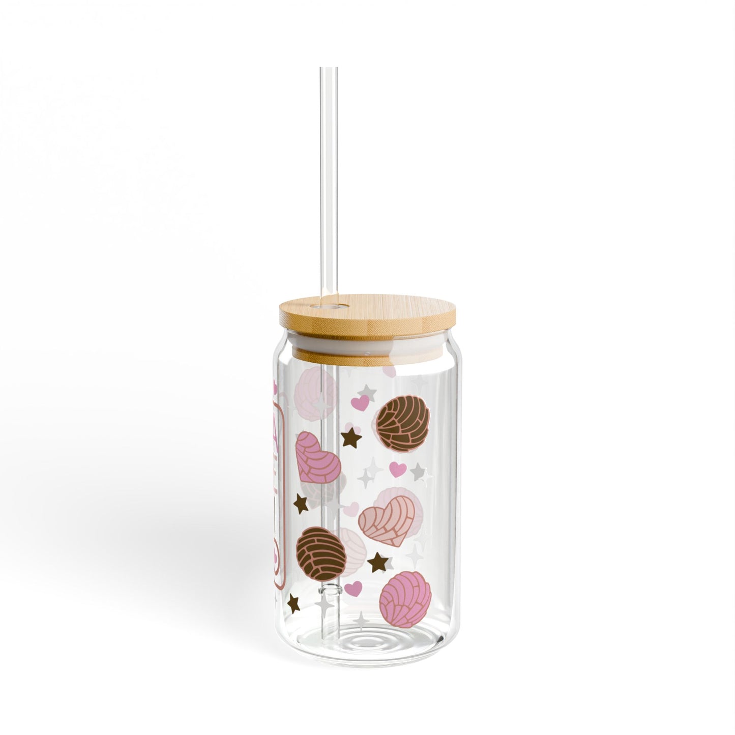 16oz Sipper Glass — Cute Lollipop Candy Design with Straw