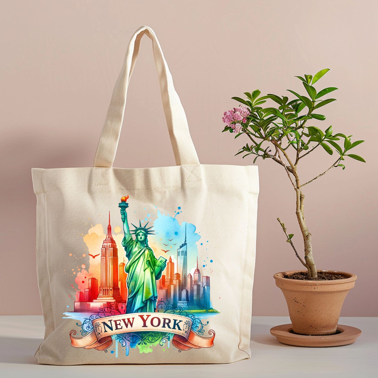 New York Statue of Liberty Canvas Tote Bag