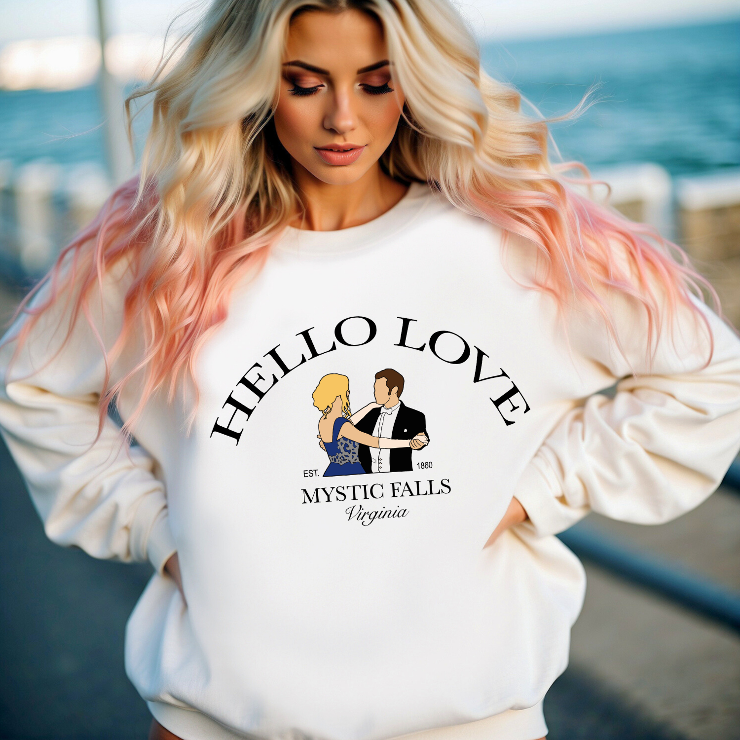 Hello Love Mystic Falls – T-Shirt, Crewneck & Hoodie