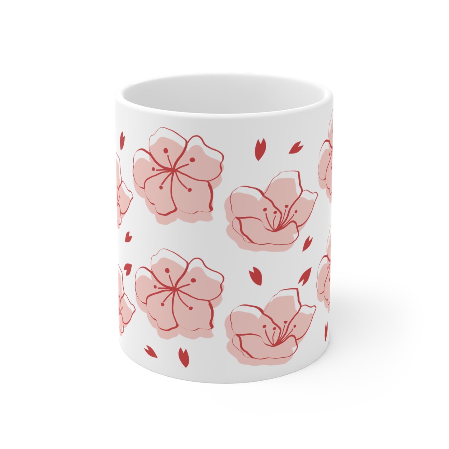 Cherry Blossom Ceramic Mug – Pink Sakura Floral Coffee Cup (11oz/15oz)
