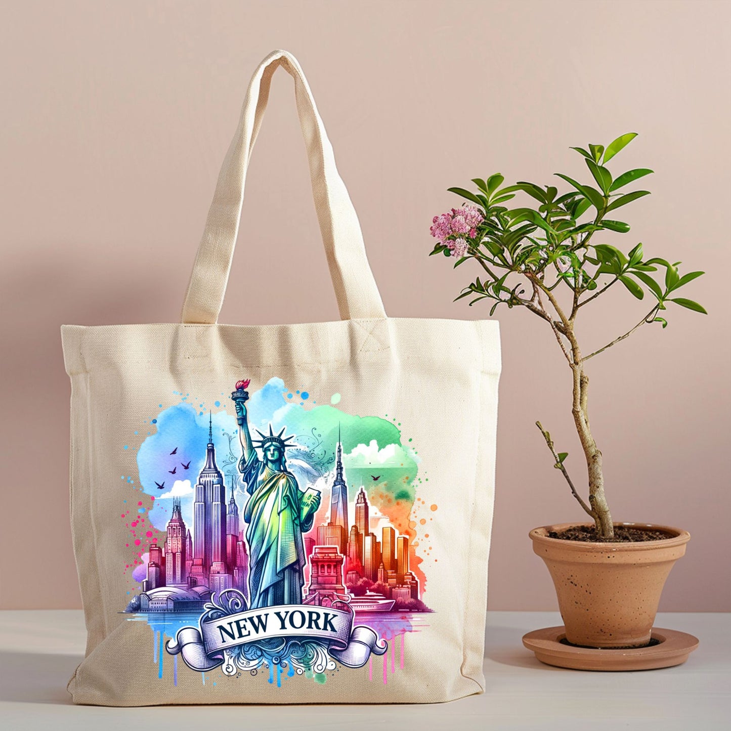 New York Statue of Liberty Canvas Tote Bag