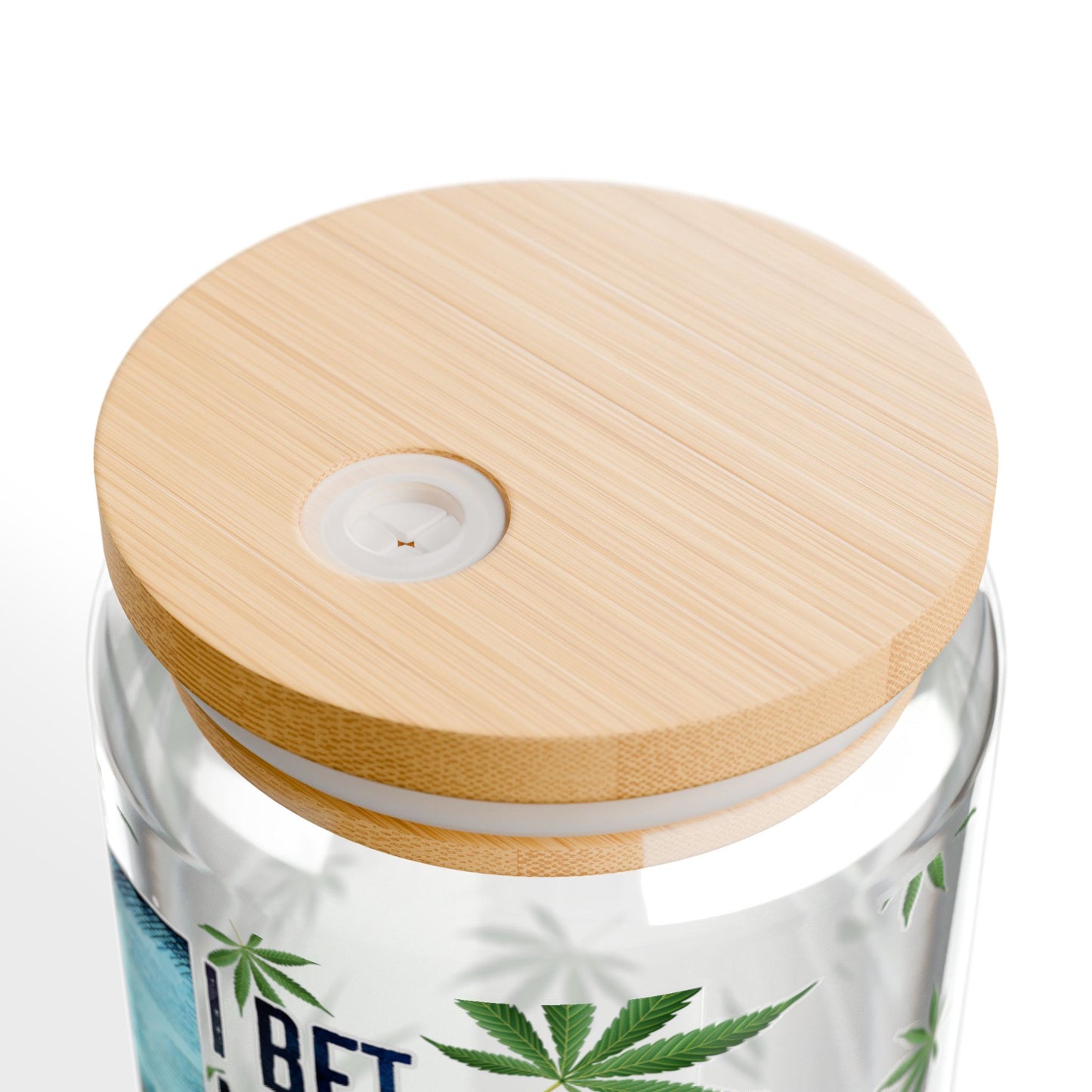 16oz Sipper Glass – "My Soul Smells Like Weed" Skull & Cannabis Design