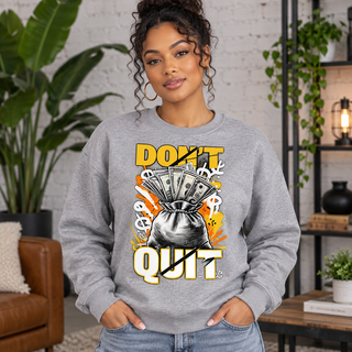 Don't Quit Money Bag Graphic Apparel women's crewneck mockup