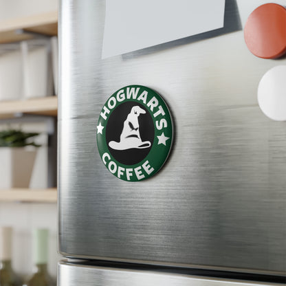Hogwarts Coffee Round Magnet — Sorting Hat Coffee Fan Magnet