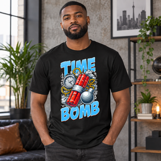 Time Bomb Streetwear Graphic Apparel men's T-shirt mockup