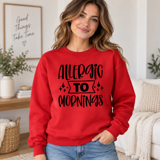 Allergic to Mornings apparel mockup
