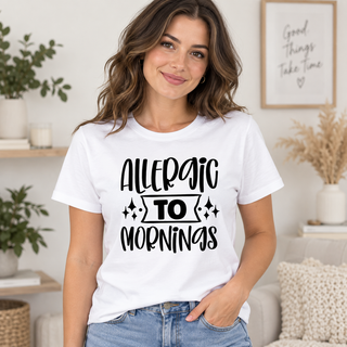 Allergic to Mornings apparel mockup