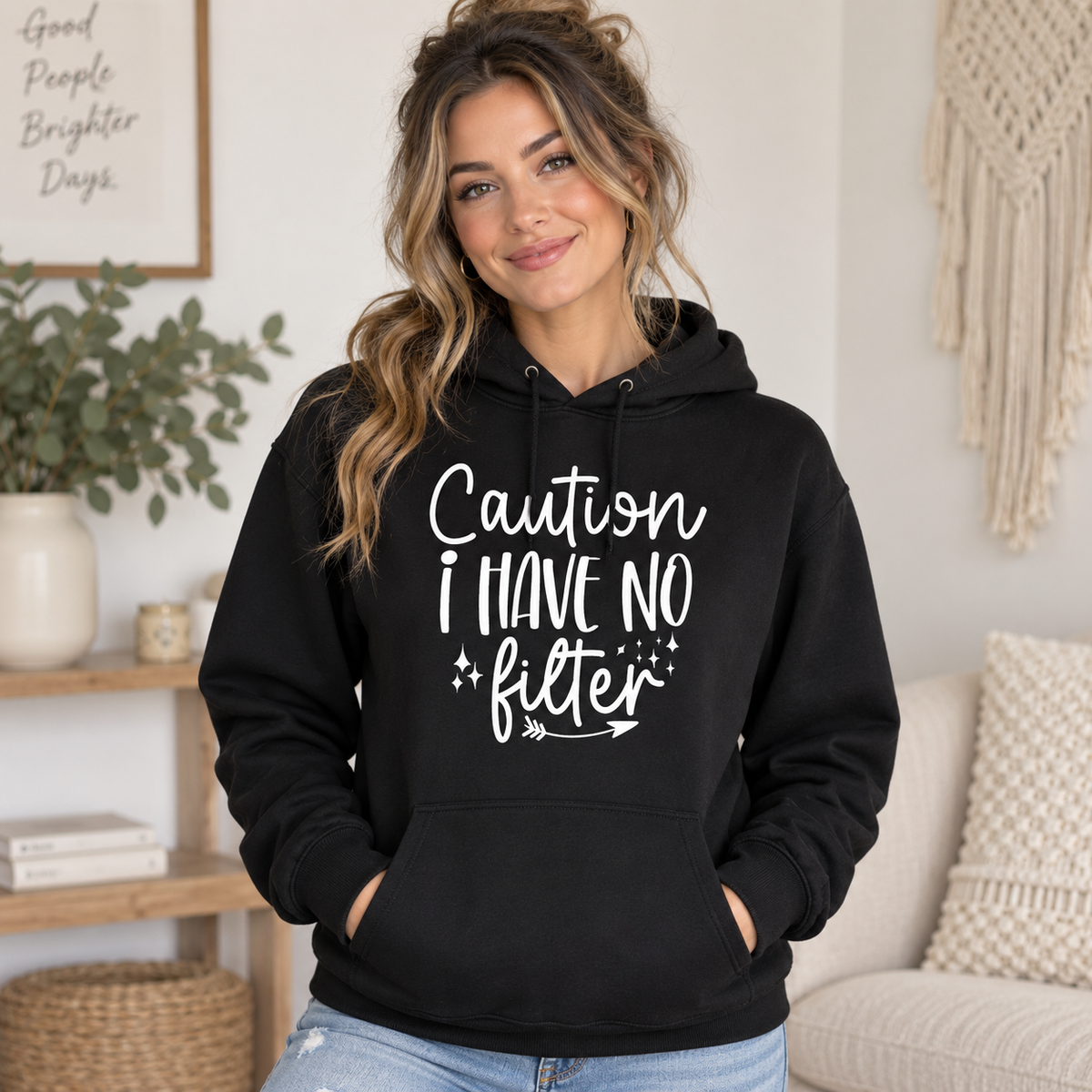 Caution I Have No Filter – Script apparel mockup