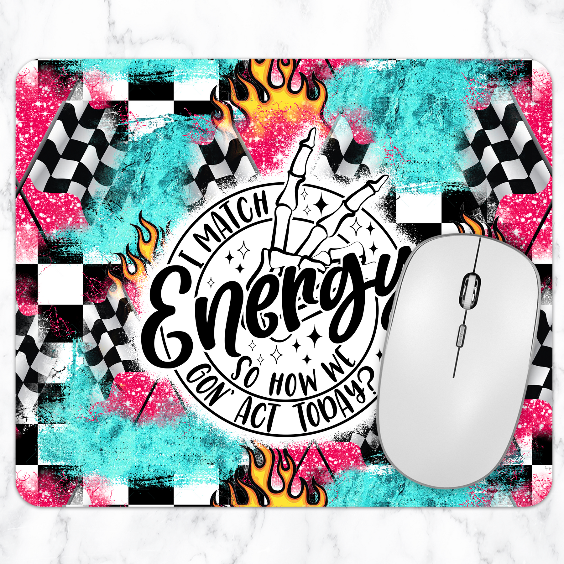 I Match Energy racing checkered mouse pad