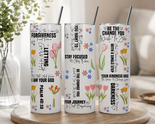 Inspirational Bible Verse 20oz Skinny Tumbler