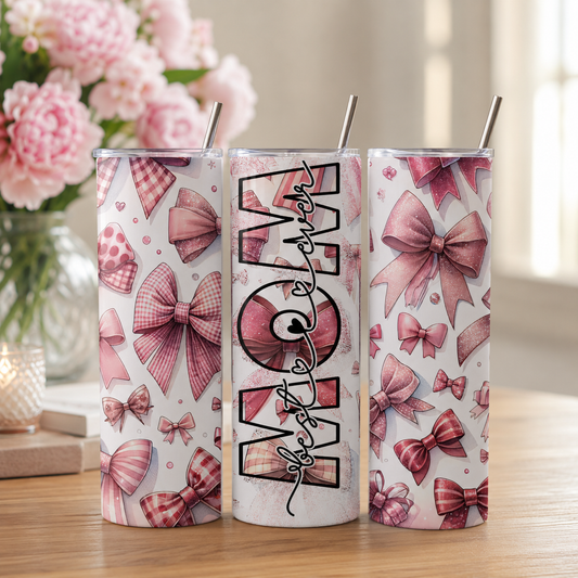 Mom Bow 20oz Skinny Tumbler