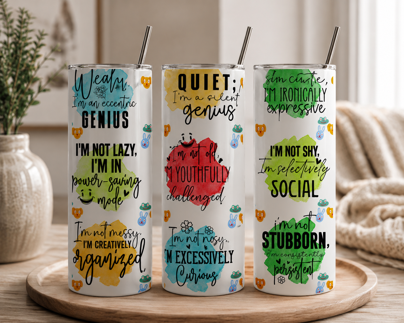 Funny Personality Quotes watercolor 20oz tumbler