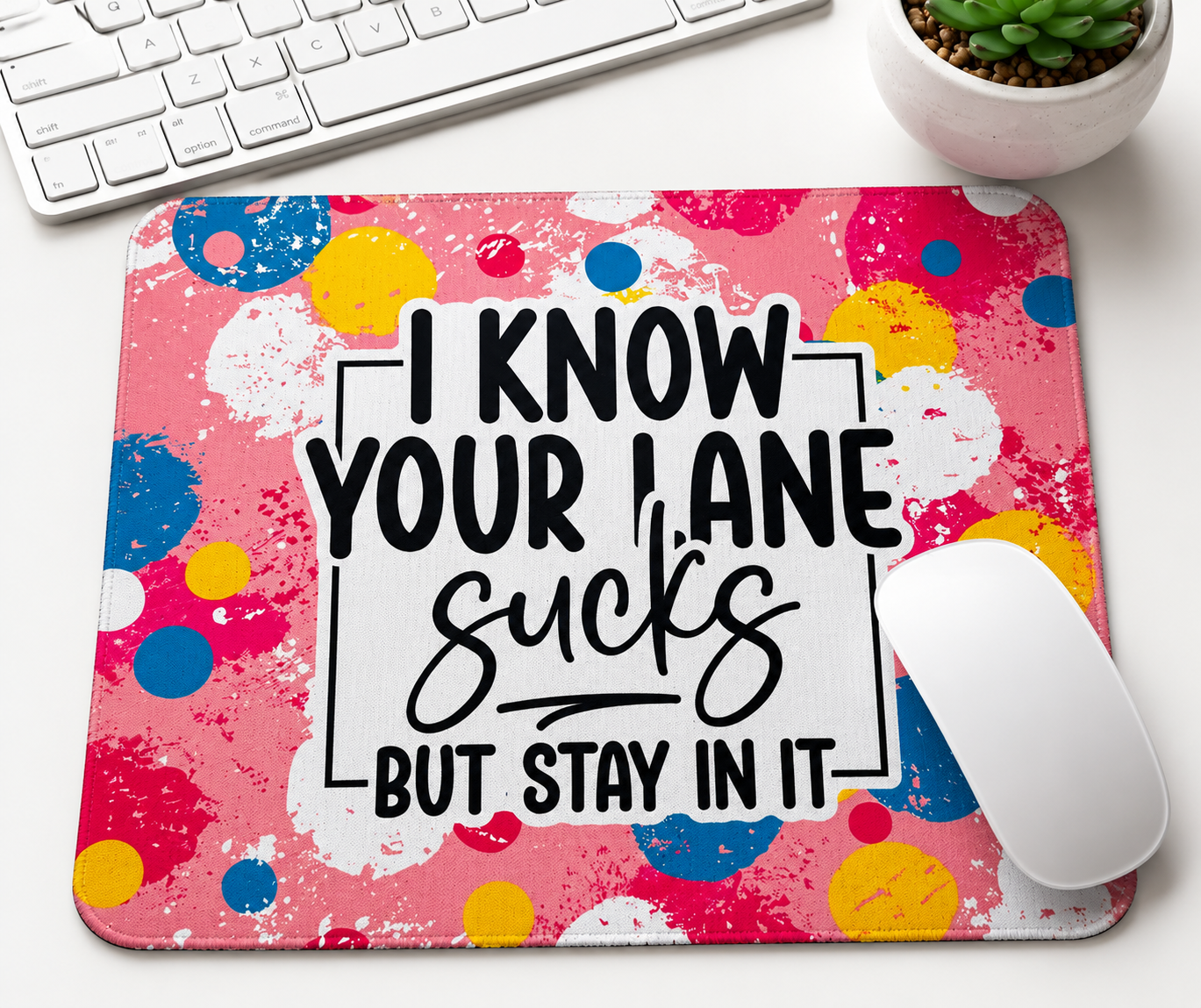 NOPE Not Today colorful abstract mouse pad design option