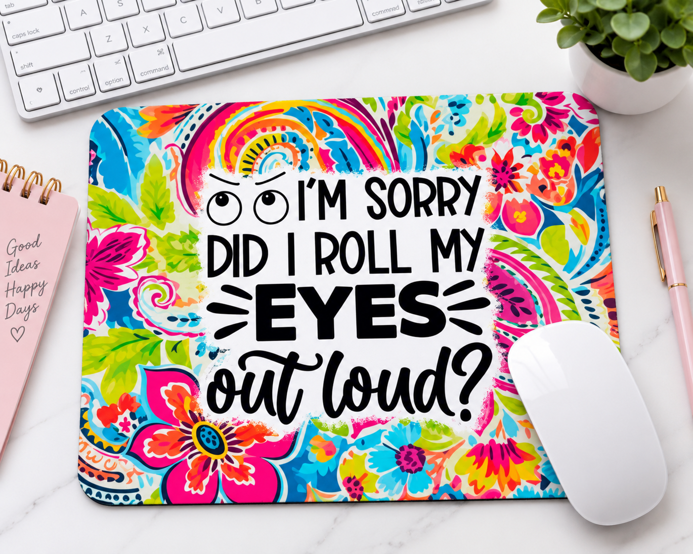 NOPE Not Today colorful abstract mouse pad design option