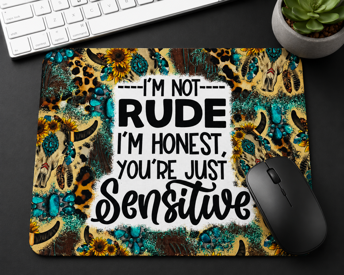 NOPE Not Today colorful abstract mouse pad design option