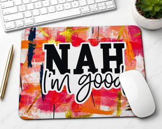 NOPE Not Today colorful abstract mouse pad design option