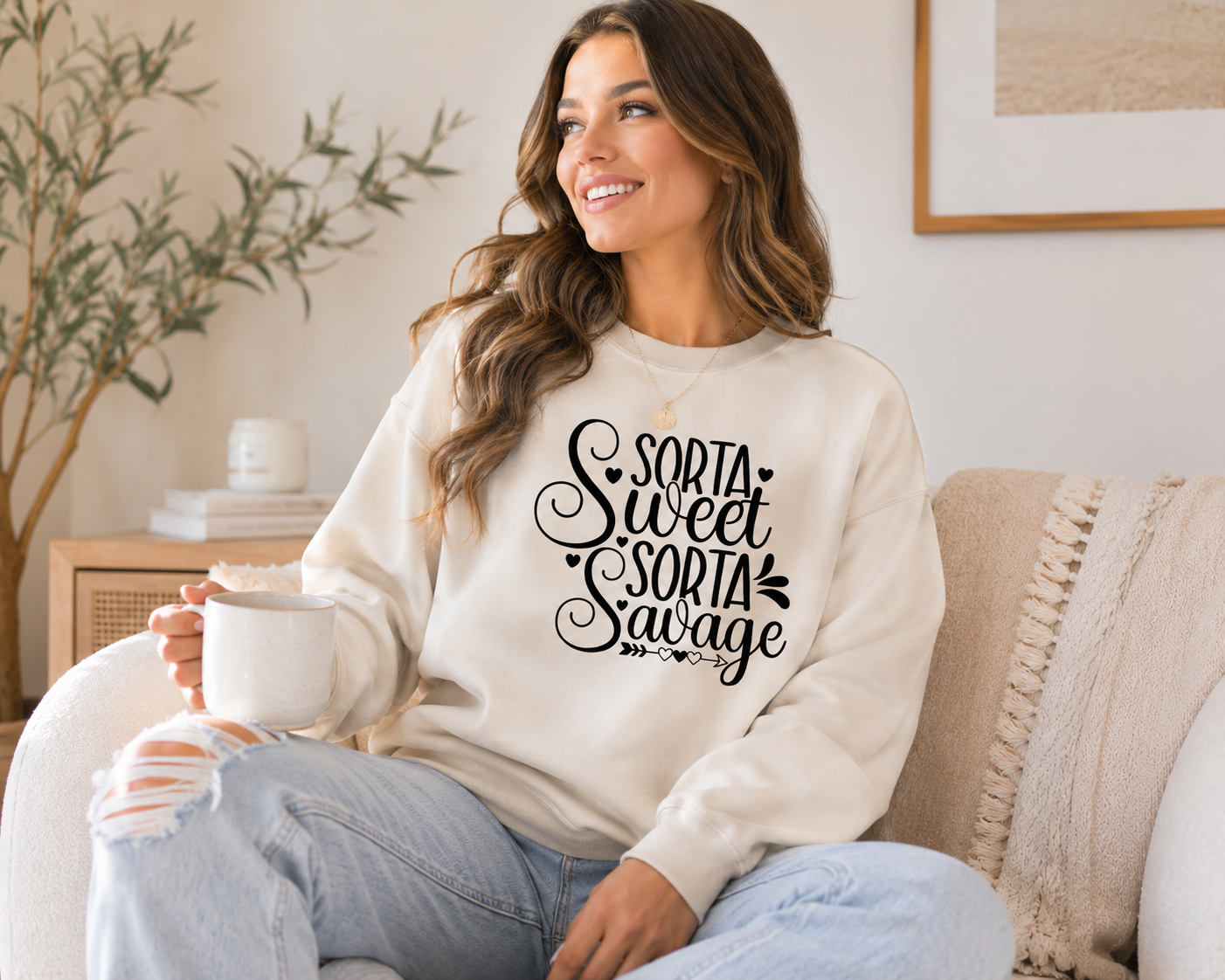 Sorta Sweet Sorta Savage graphic apparel model view
