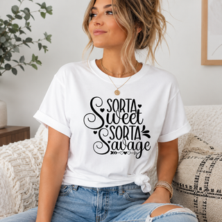 Sorta Sweet Sorta Savage cute sassy graphic apparel
