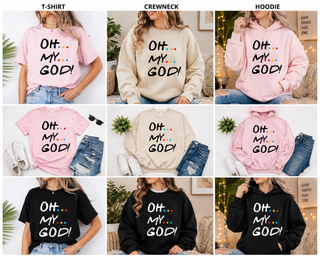 Oh My God graphic apparel model view