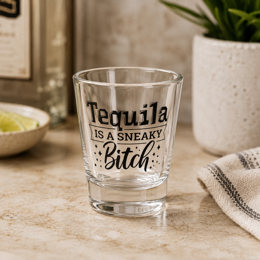 "Tequila Is a Sneaky Bitch" Funny Shot Glass