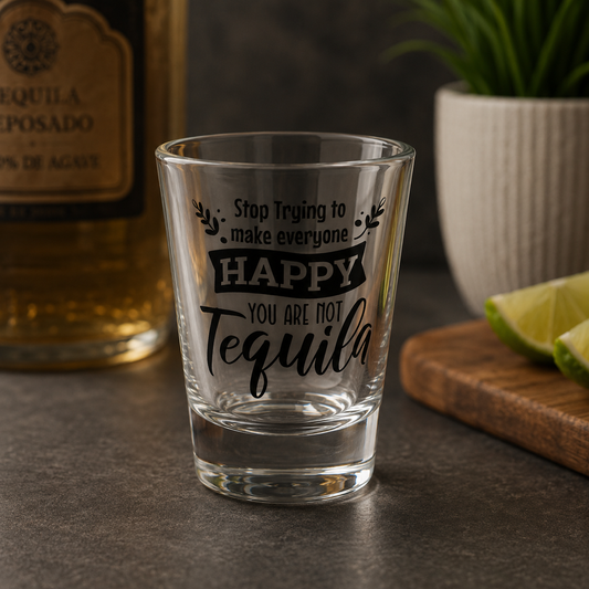 "Stop Trying to Make Everyone Happy, You Are Not Tequila" Funny Shot Glass