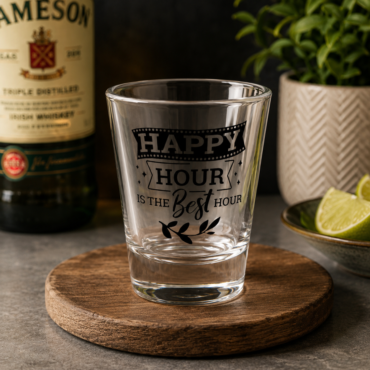 "Happy Hour Is the Best Hour" Funny Shot Glass