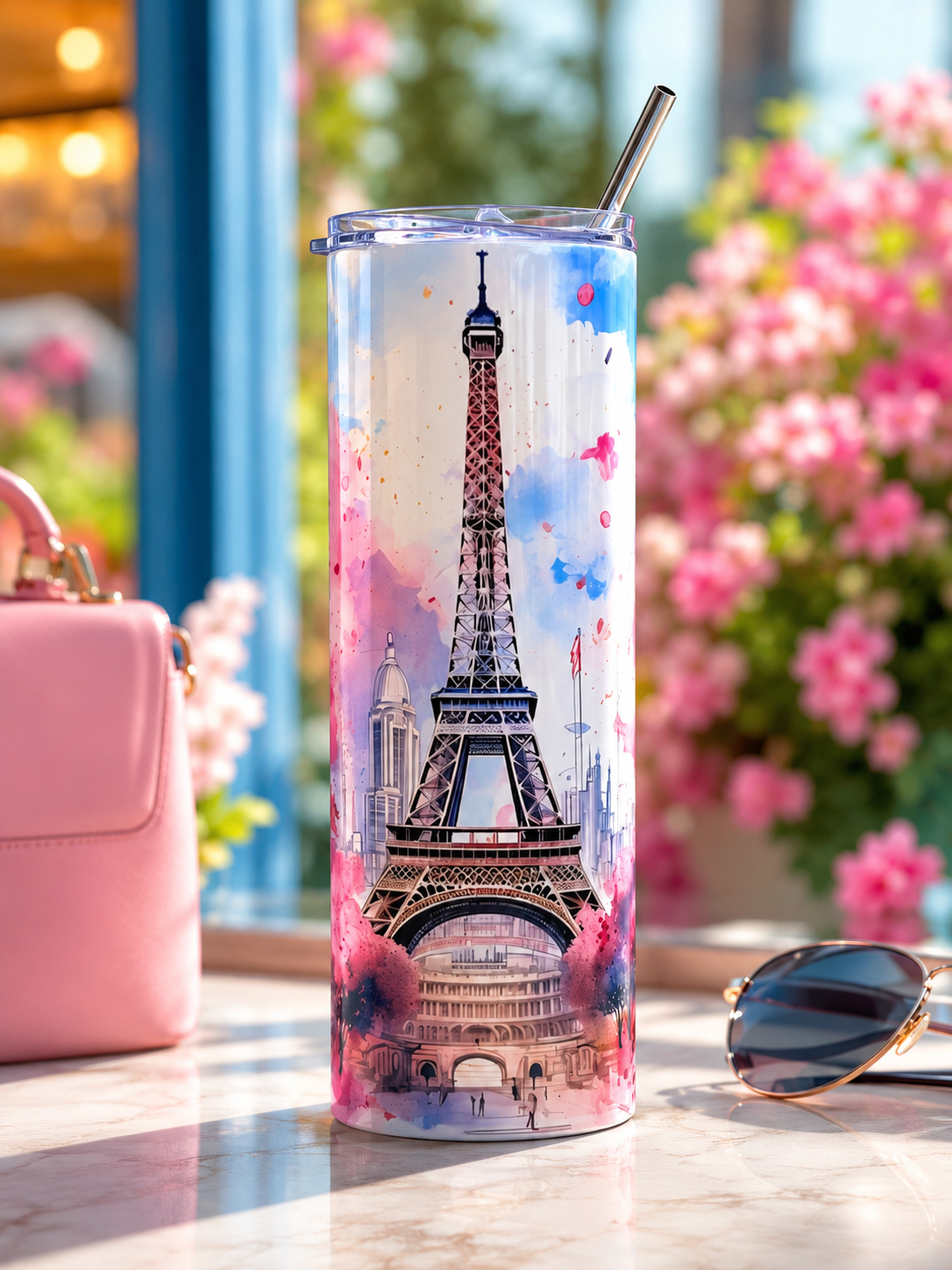 Paris Eiffel Tower 20oz Skinny Tumbler