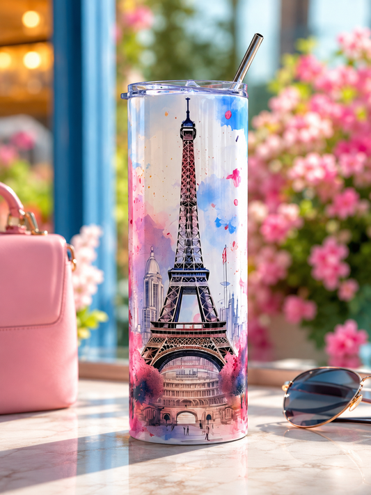 Paris Eiffel Tower 20oz Skinny Tumbler
