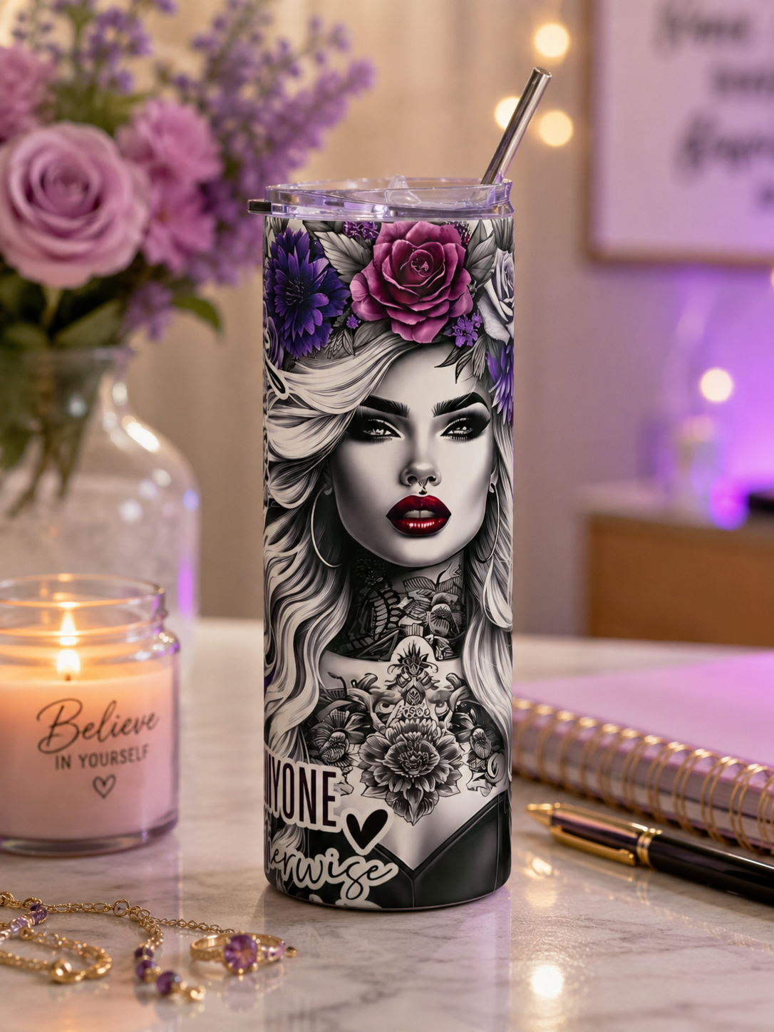 You Are Enough 20oz Skinny Tumbler