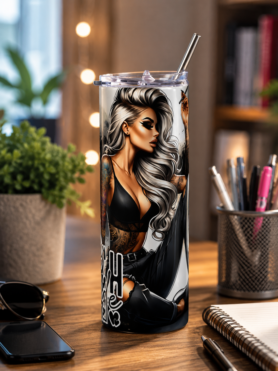 Tattooed Angel “B**ch Mode 20oz Skinny Tumbler