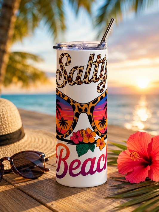 Salty Beach 20oz Skinny Tumbler