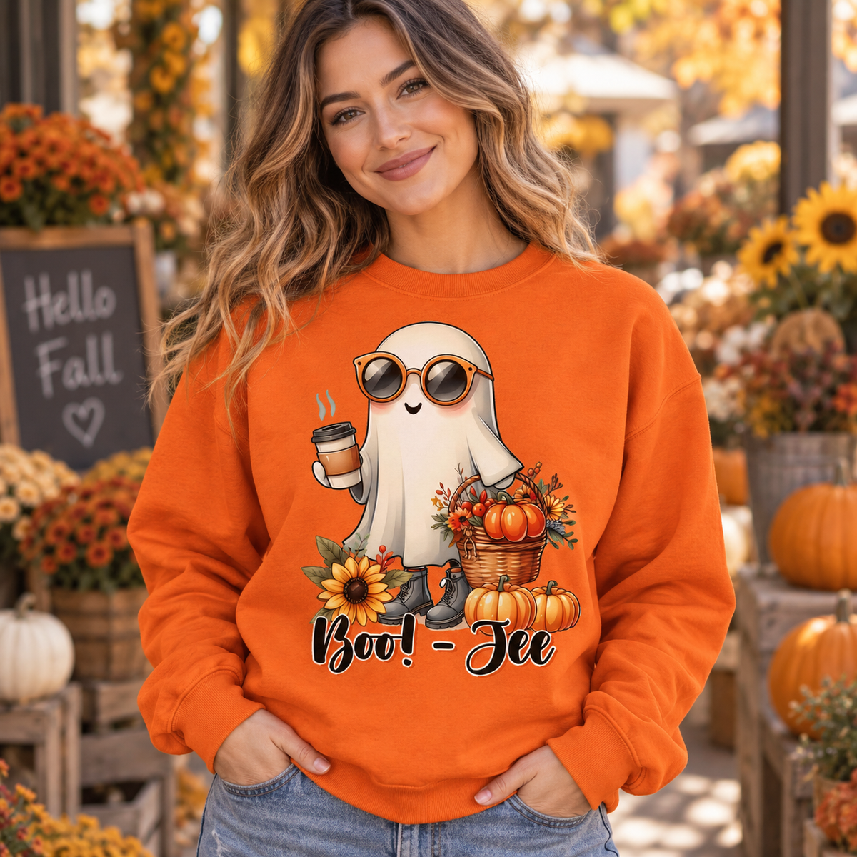 Autumn Ghost Coffee crewneck mockup
