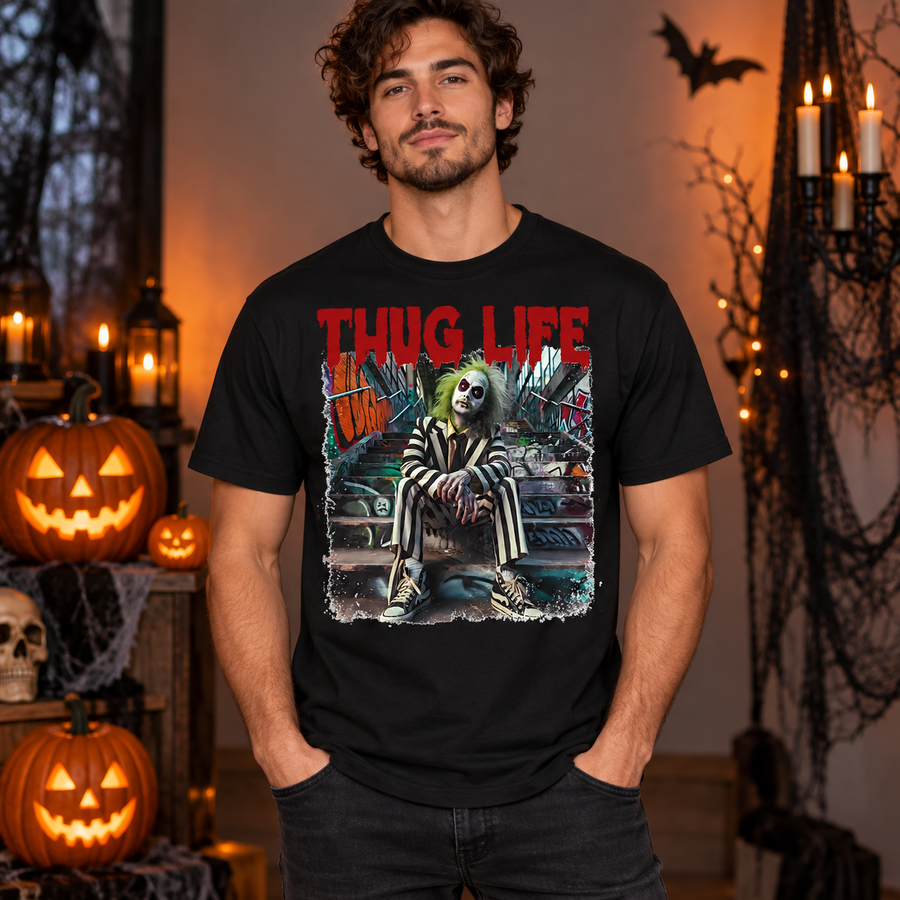 Beetlejuice Thug Life Horror Apparel