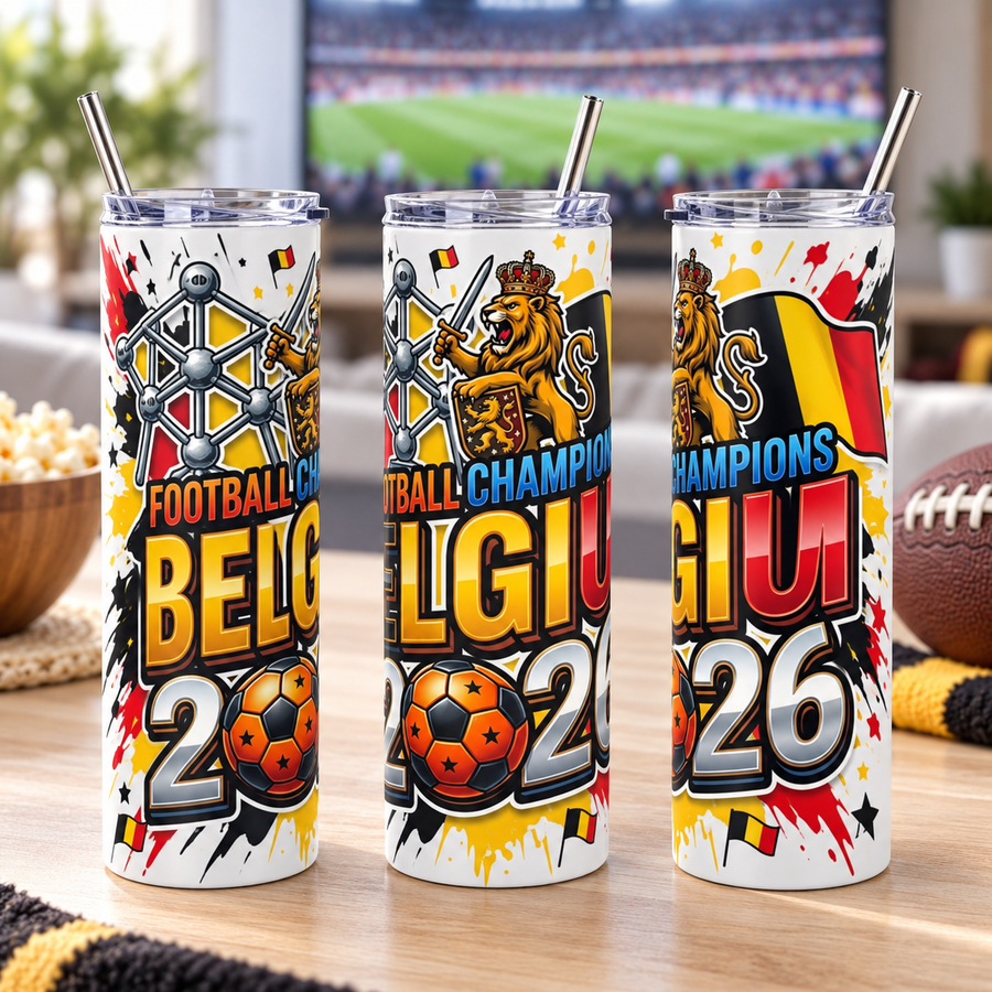 Belgium 2026 Football Tumbler – Insulated Soccer Fan Cup
