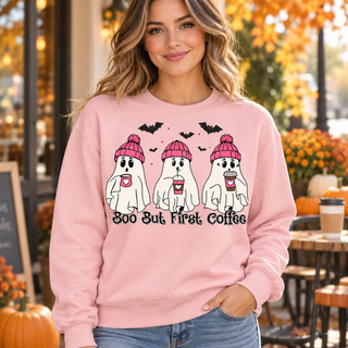 Boo But First Coffee Halloween crewneck mockup