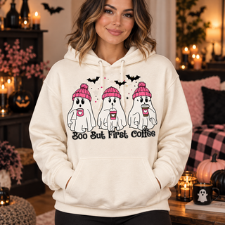Boo But First Coffee Halloween hoodie mockup