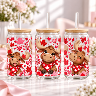 Canadian Moose clear 16oz glass can