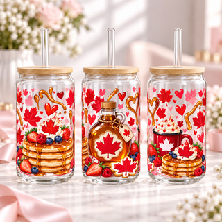 Maple Breakfast clear 16oz glass can