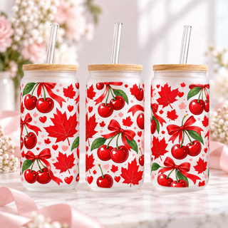 Cherries & Maple frosted 16oz glass can