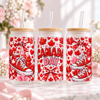 Canada Day Sneakers frosted 16oz glass can