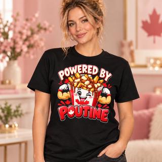 Powered by Poutine black T-shirt