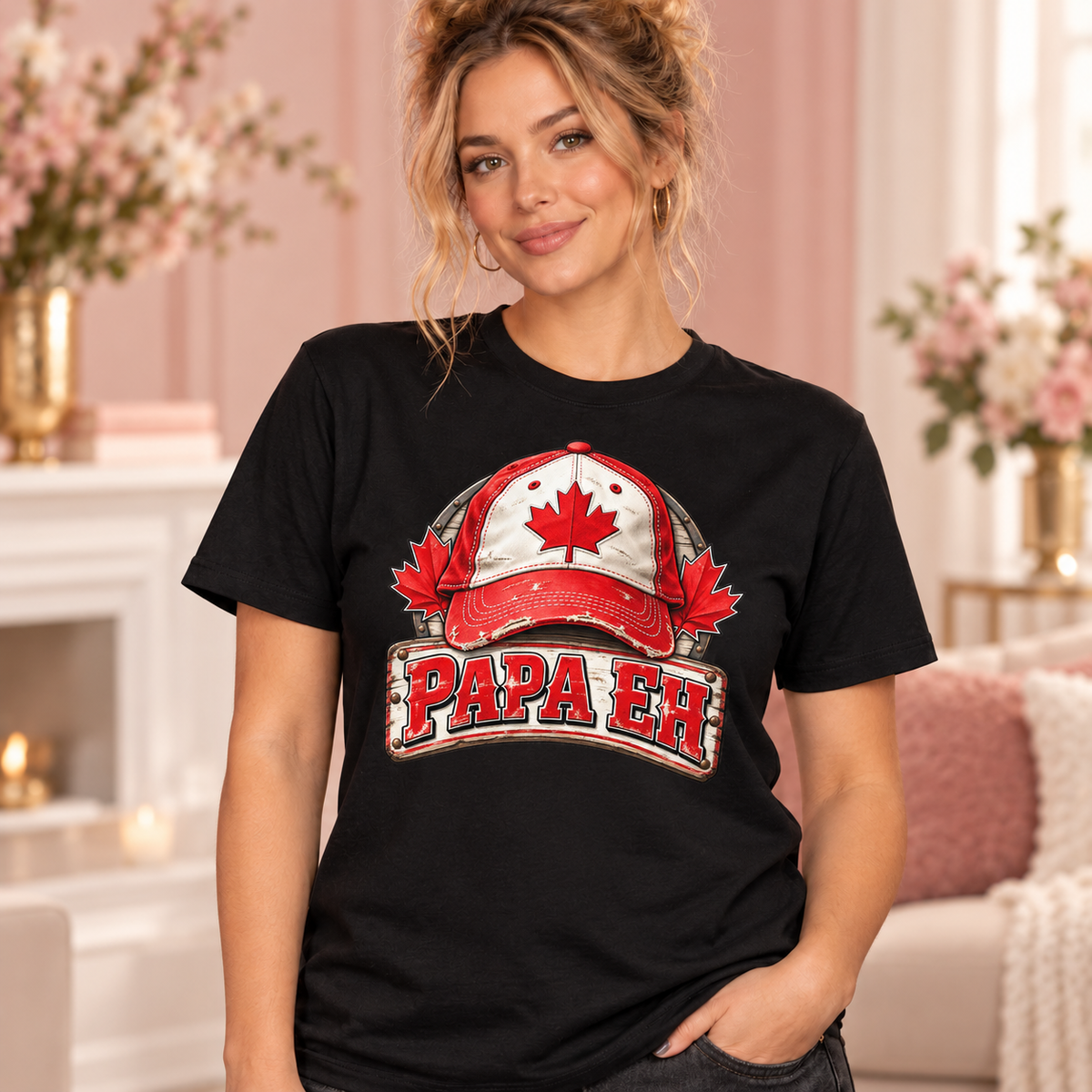 Papa Eh black T-shirt