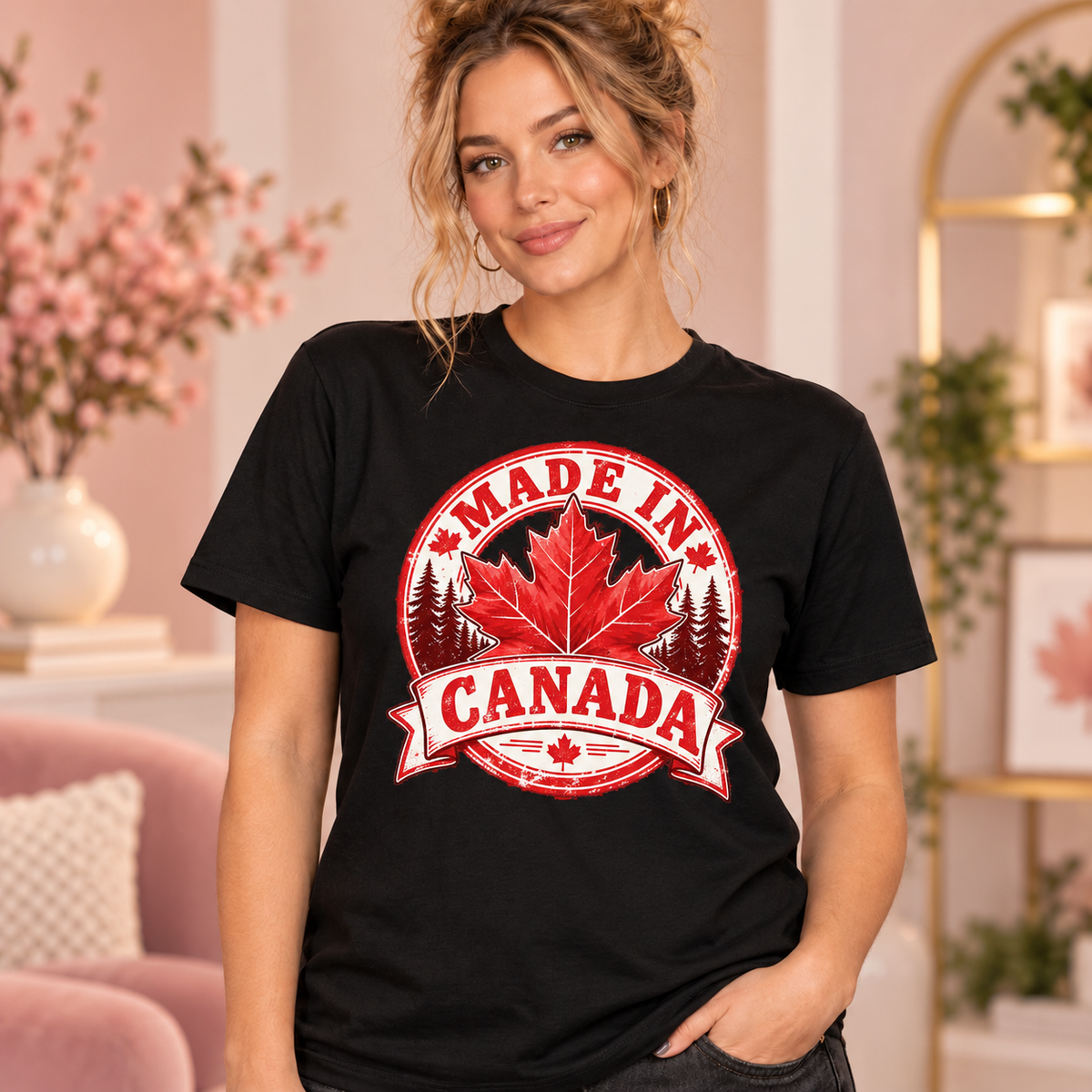 Made in Canada black T-shirt