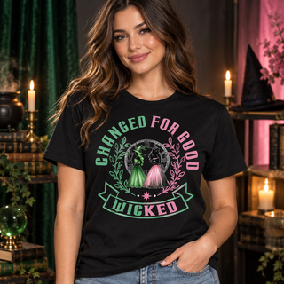 Changed for Good design on black T-shirt model
