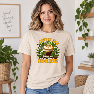 Coffee And Cannabis on Beige T-Shirt