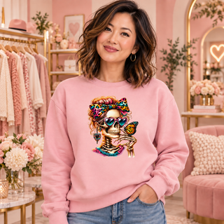 Antisocial women’s pink crewneck mockup