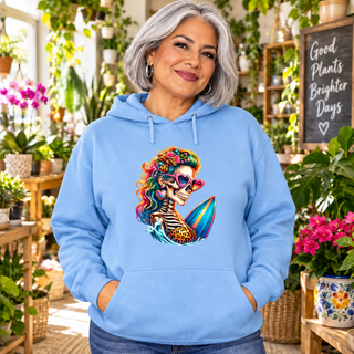Let's Surf women’s pink crewneck mockup