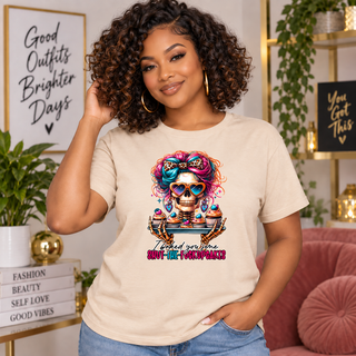 Shut-the-Fupcakes women’s pink crewneck mockup