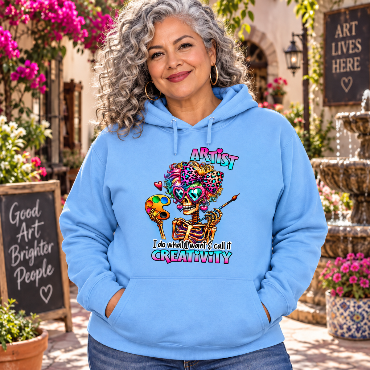 I Am an Artist – Creativity women’s light-blue hoodie mockup